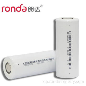 IFR26650-3400MAH 3.2V Zylindrische LifePO4-Batterie